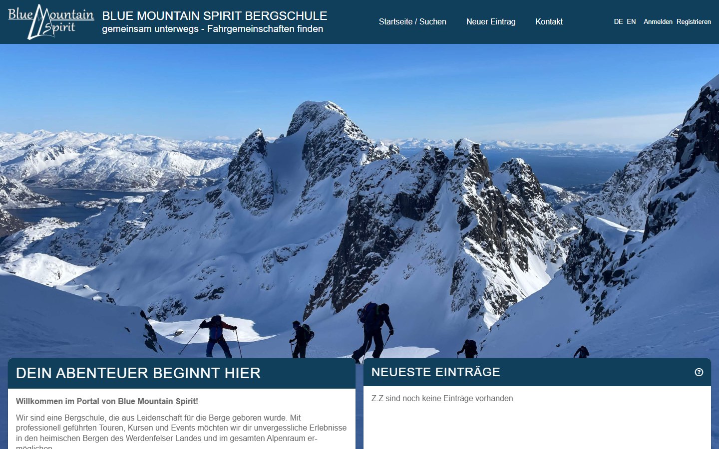 MiFaZ-Portal der Blue Mountain Spirit Bergschule